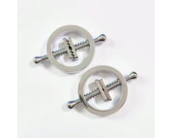 Oneay Klokvormige tepelpiercings, geen piercing nodig, verstelbare roestvrijstalen drukclip, met klokvormige hanger, vrouwelijke tepelpiercings.