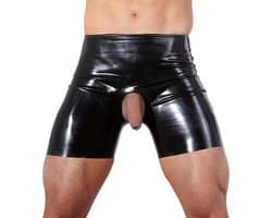 Mannen Latex Broek - Zwart - Maat M
