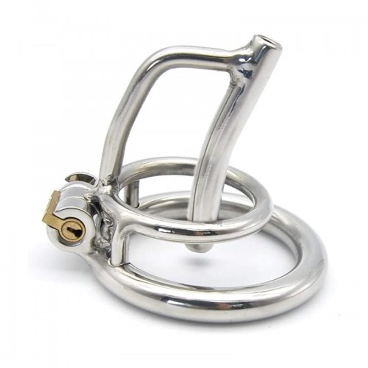 Peniskooi met dilator en slot - Metaal - ring 45mm - dilator 8mm - Incl. sleutels — afbeelding 1