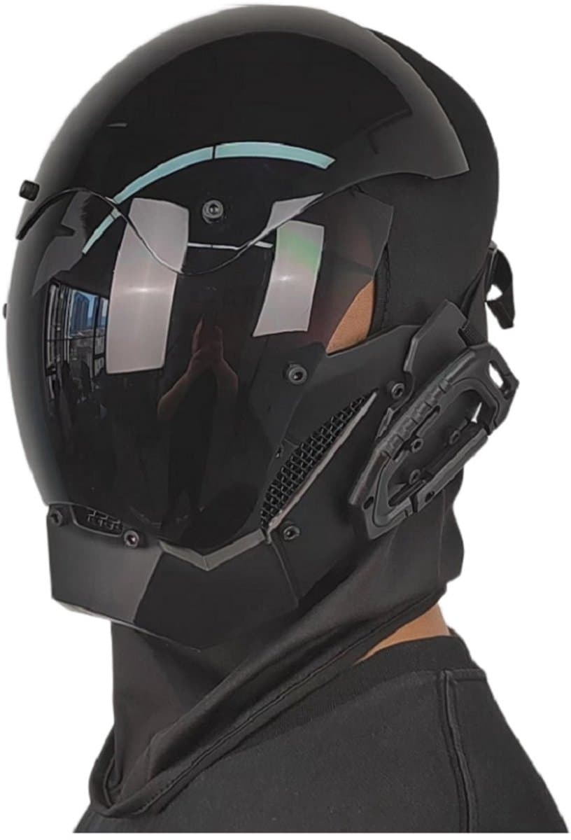 Cyber Gothic Punk Helm Masker voor Mannen, Motorfiets Futuristisch Techwear Masker, Cosplay, Halloween, Feest, Muziekaccessoires — afbeelding 1