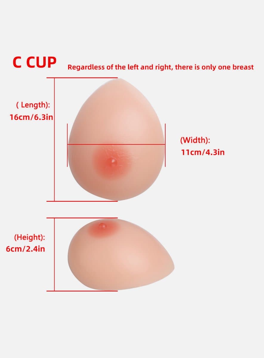 Zelfklevende Siliconen Borsten – Cup C– 800 gram- Borstprothese – Travestie, Crossdress & Cosplay –Nep Tieten-Nep Borsten- — afbeelding 1