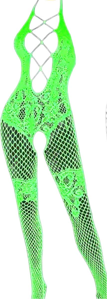 BamBella ® - Panty pak -Onesize - Glow in the dark body suit - Dames - Onesize - sexy Erotische jumpsuit van kant lingerie — afbeelding 1