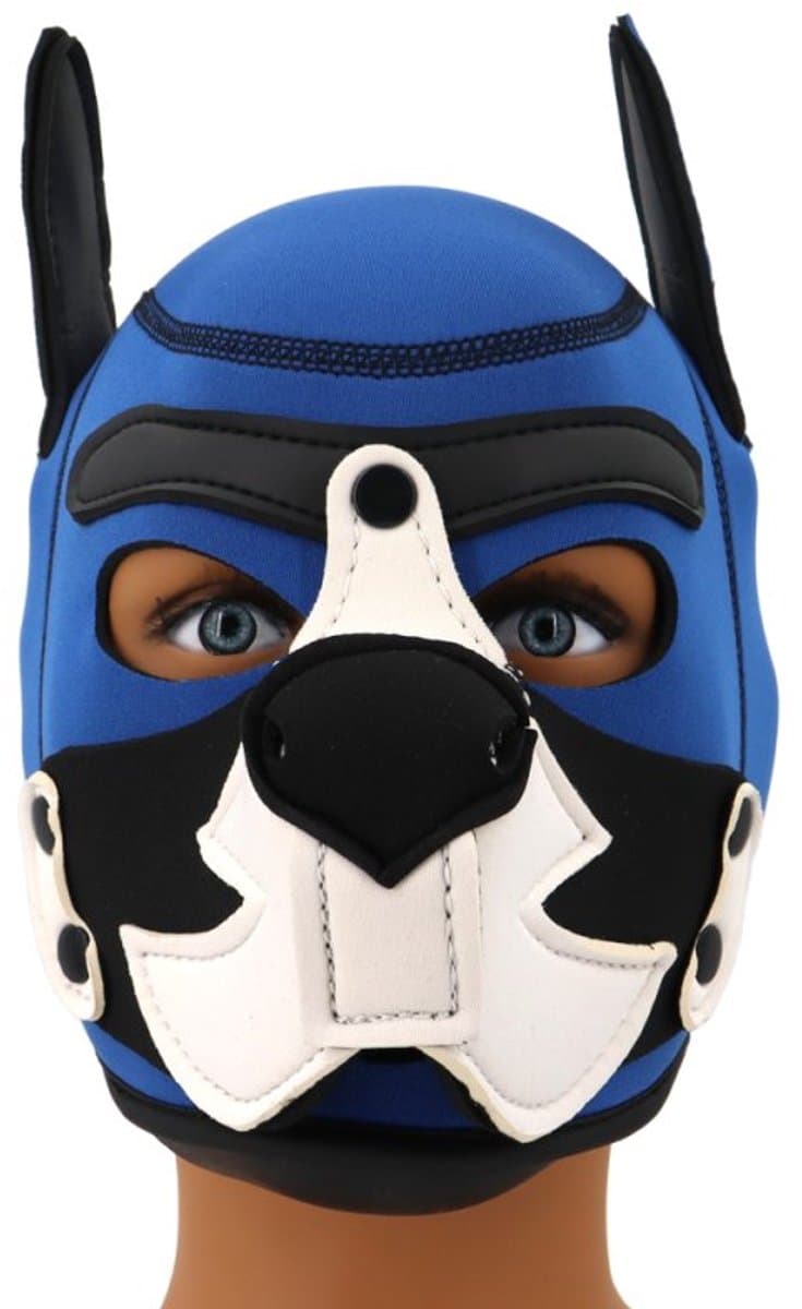 Dog/Puppy/Honden Neoprene-Masker Alano Blauw-Zwart-Wit- neopreen — afbeelding 1
