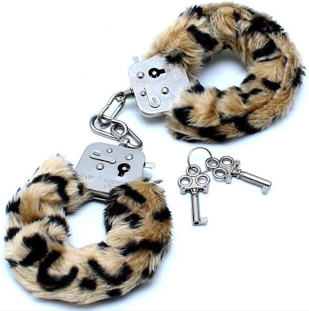 Finnacle - Handboeien - Pluche handboeien - Handboeienset - Panterprint - Met slotje (2 sleutels) - Erotiek - Sexspeeltjes - BDSM - Cadeau — afbeelding 1