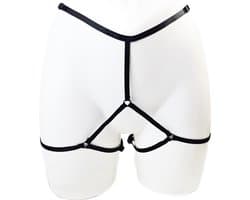 BamBella ® - Sexy Erotische bondage Open kruis Lingerie - Onesize - onderbroek onesize Zwart