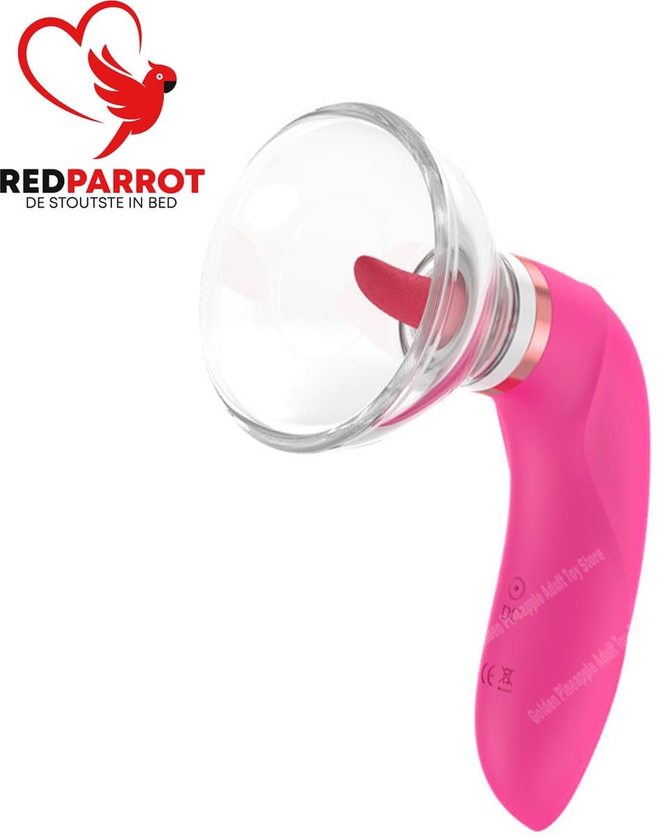 Tepel en Clitoris likker-zuiger en vibrator - 3 in 1 - Tong - Vacuüm - 10 standen — afbeelding 1
