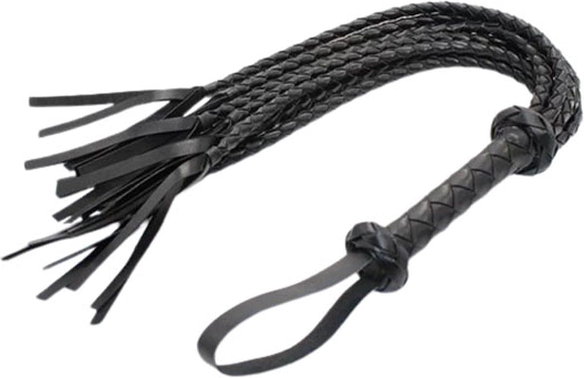 Multistring Seks zweep Deluxe 78 CM - Seks - Sex - Sekszweep - SM - BDSM - Zwart - Leer - Leder — afbeelding 1