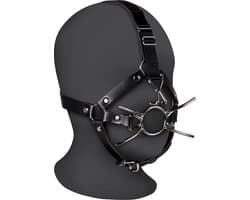 Shots - Ouch! Head Harness met Spider Gag en Neushaken - Zwart