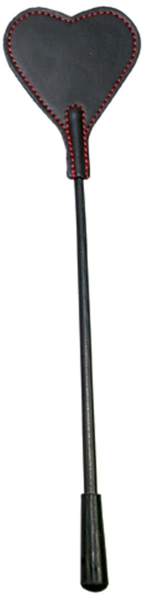 Bad Kitty – 25 cm Mini Zweepje ‘Single Tail’ met Hart Vorm voor de Speelse Discipline - Zwart — afbeelding 1