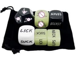 CHPN - Erotische Dobbelstenen Deluxe - Sex dobbelstenen - Dobbelstenen set met standjes - Voorspel - Erotiek - Glow in the Dark - 36 opties - Cadeau