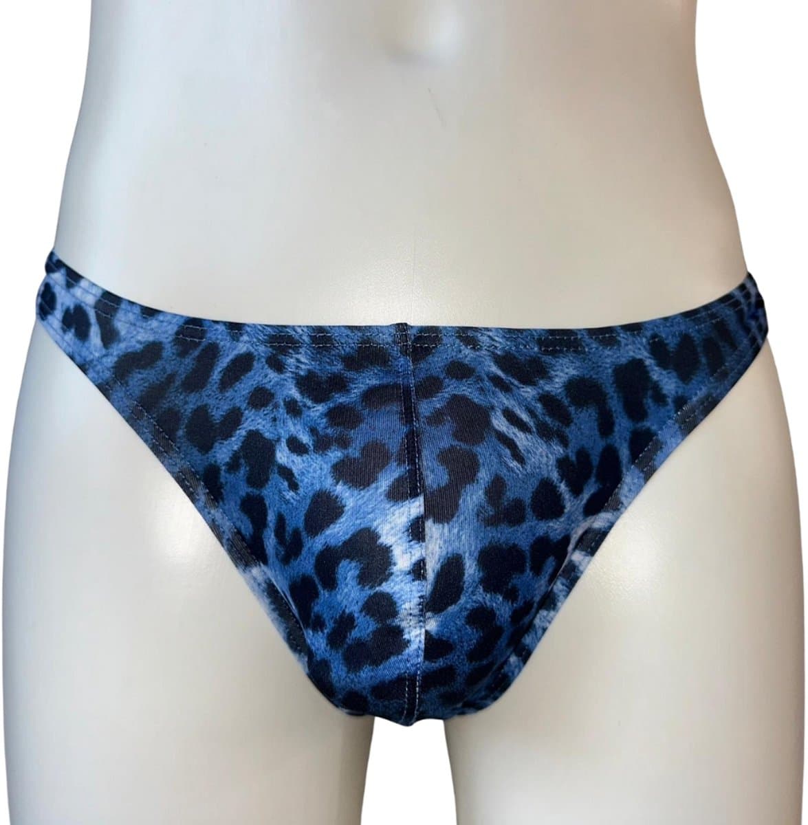 LekkerStout Heren Luipaard String - Blauw/Zwart - Sexy Herenondergoed | L | ( LS189 ) — afbeelding 1