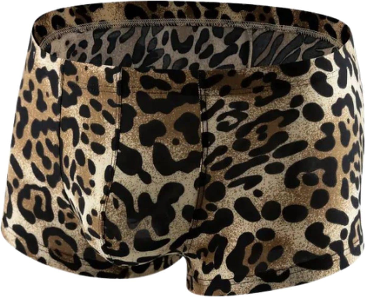 LekkerStout Heren Luipaardprint Boxershorts - Bruin/Zwart - Sexy Herenondergoed | L | ( LS163 ) — afbeelding 1