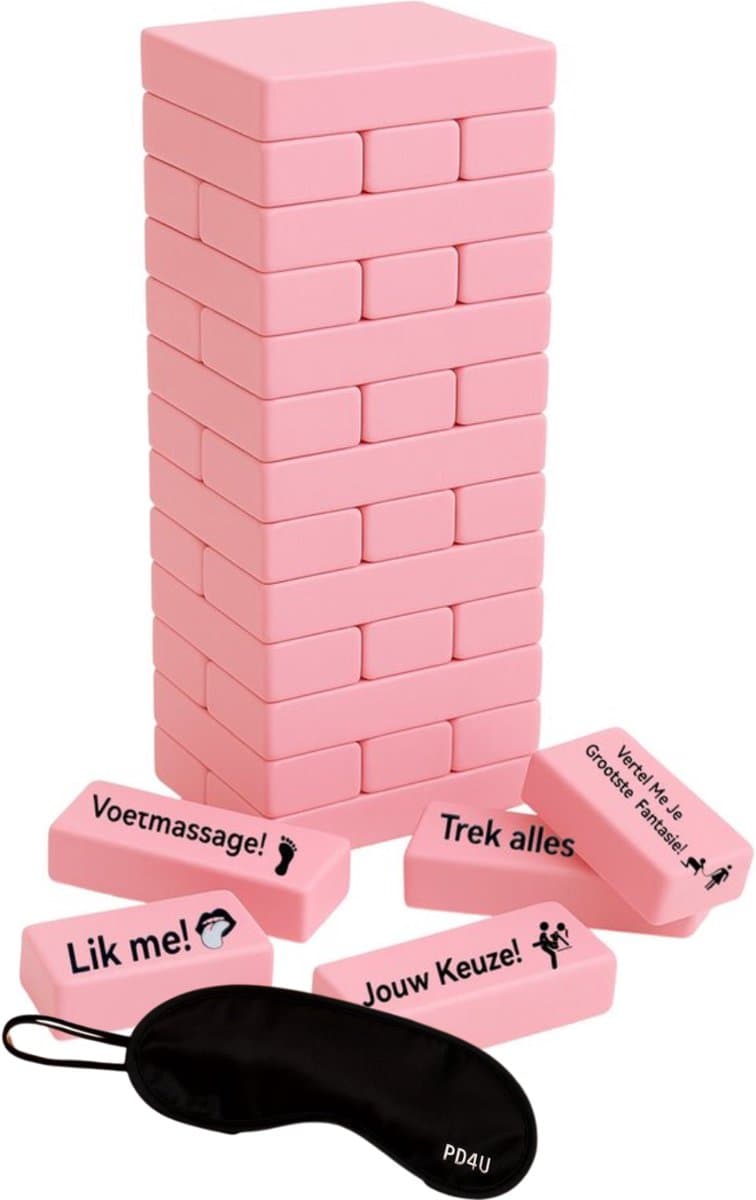 Romantisch Koppelspel Nederlands – Couple Game Blocks – Date Night Blokken – Koppelspel - Spel voor Stellen – Valentijn Cadeau – Intiem en Speels – Liefdesspelletjes voor Relaties - Inclusief Blinddoek — afbeelding 1