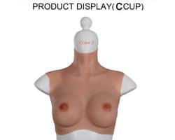 Siliconen Borsten- Nep Borsten- C Cup- 100% siliconen-2450 gram- Borstprothese- Cosplay- Travestie-Transgender-Crossdresser-Travestiet-Breastplate