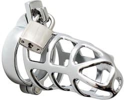Rimba Bondage Play - Kuisheidskooi - Metalen Peniskooi met Hangslot - Open Model