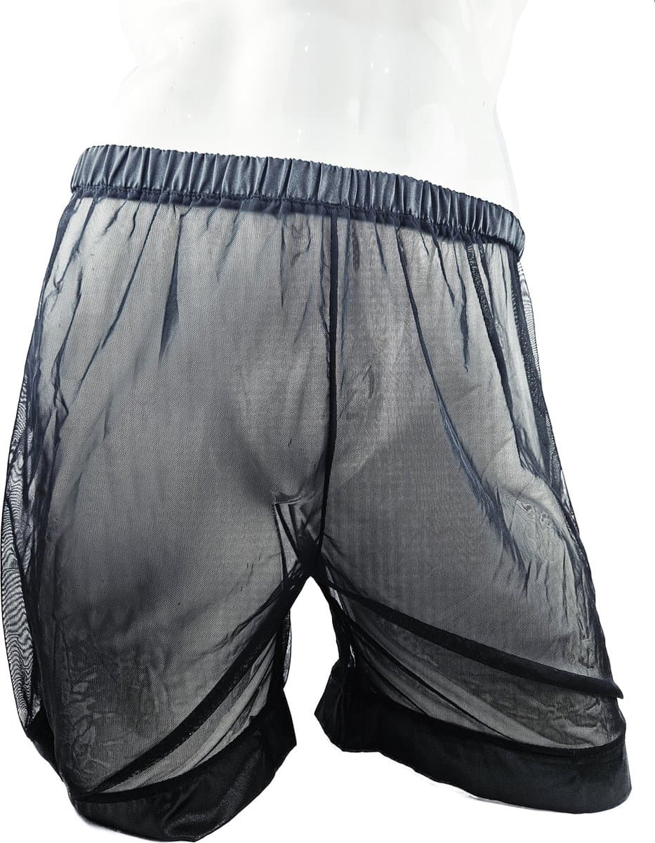 BamBella ® - Boxer short - Maat S/M - Sexy Zwart Erotische kant doorzichtige onderbroek Heren — afbeelding 1