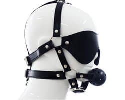 Fetish Masker Met Gagball Zwart - Leuk voor sex spelletjes - Voor koppels - SM - Bondage - Zwart - Fetish - Kant - Sex speeltjes - Erotiek - Sex toys - Voor vrouwen