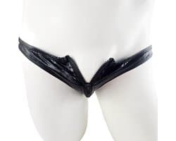 BamBella ® - Slip - Maat S/M Zwart SM kleding BDSM met rits erotische heren kleding ondergeoed lingererie onderbroek ondergoed lingerie zwart
