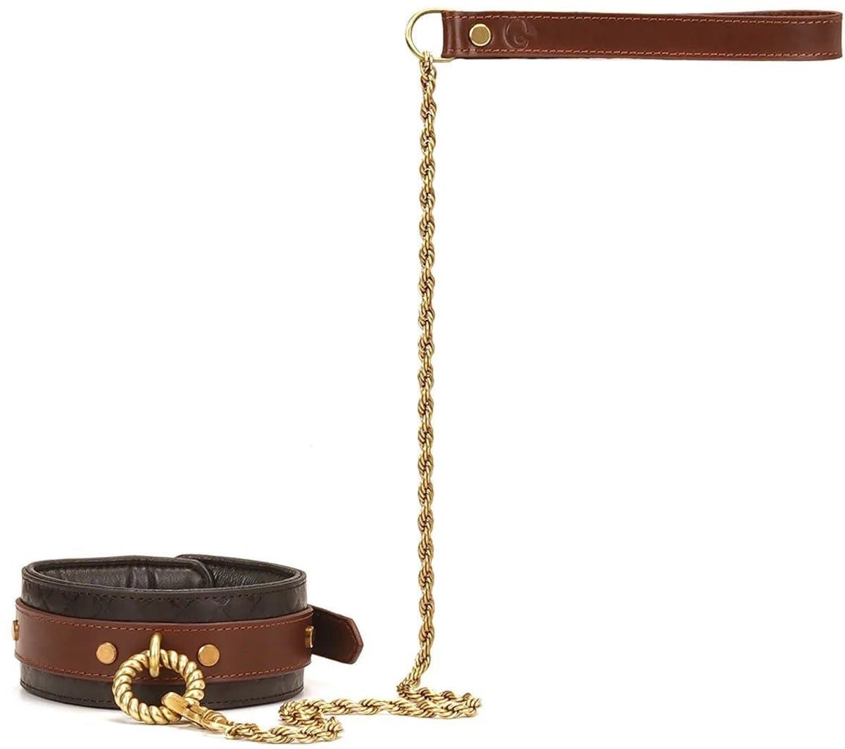 Liebe Seele - The Equestrian Leather Collar And Leash - Leren Halsband Met Ketting — afbeelding 1