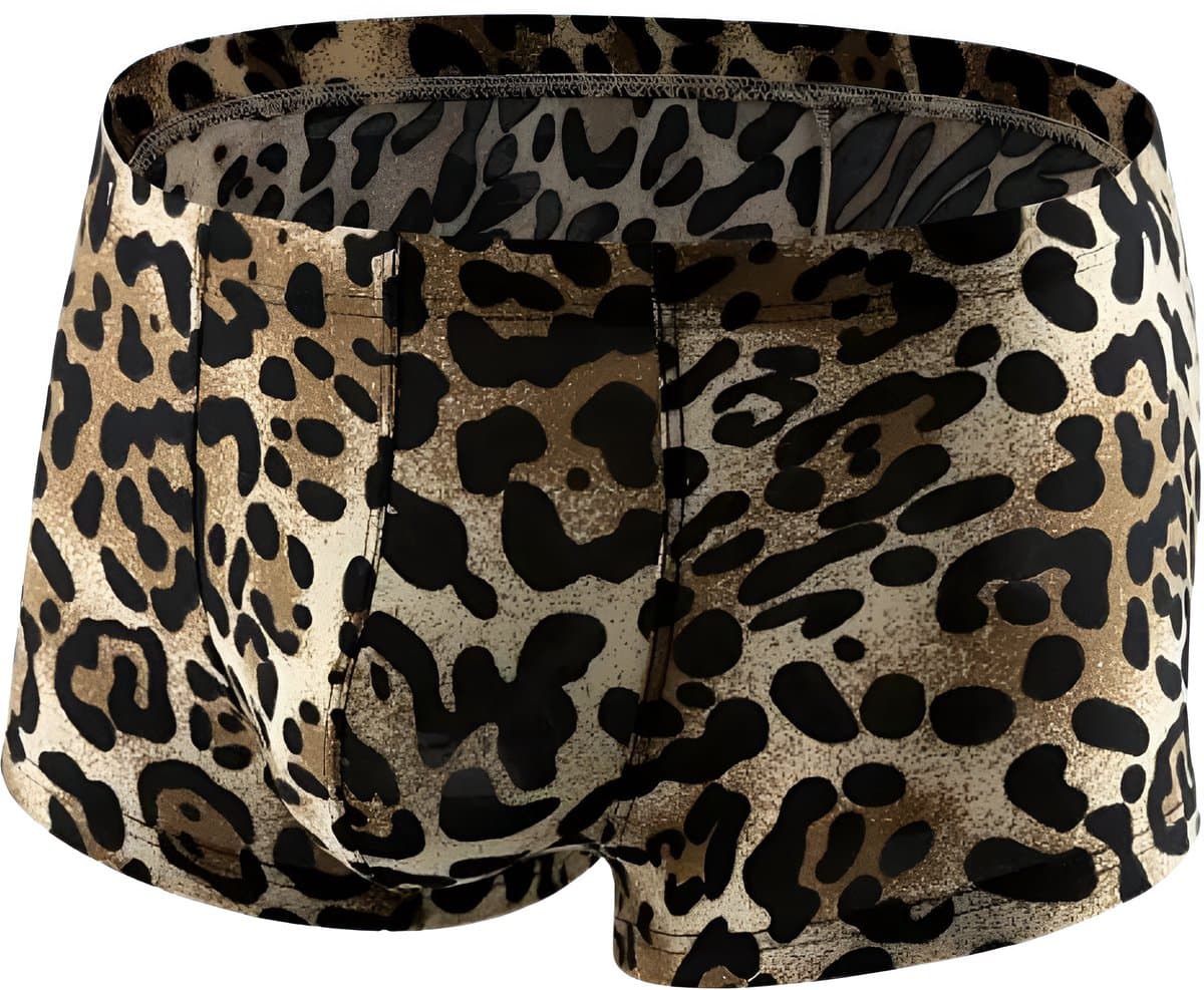Heren Boxershort Luipaardprint - Zwart/Bruin - Sexy Herenondergoed - Maat M | LS163 — afbeelding 1