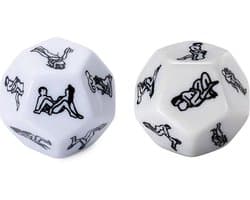 Erotische Dobbelsteen - Wit - Seks spel voor Koppels - Verschillende Standjes - 12 Zijdige Erotische Dobbelstenen - Seks Dobbelstenen - Erotisch Spel - Sex Dice - Bachelor gift - Vrijgezellenfeest - Sex standjes