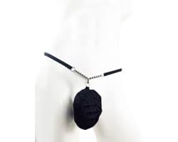 BamBella ® - String Kruisloos - One size - Sexy Zwart kralen Erotische onderbroek Heren