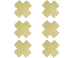 3 pairs of nipple covers - 3 Paar Tepelstickers - Boob stickers - Nipple stickers cross - Tepelplakkers - Goud/Beige -Sexy - Skin coloured - Erotisch feest - Festival - Gay Pride