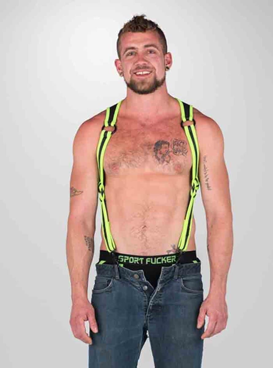 665 Neoprene - Riemenbody - Bretels Heckler Harness - Zwart/Groen - Maat S/M — afbeelding 1