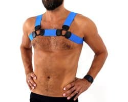 Kiotos - Elastisch Borstharnas - Tuigje - Riemenbody - Blauw - Maat S/M