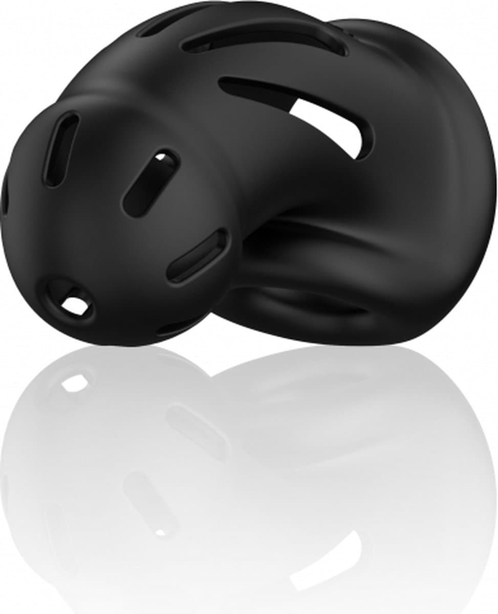 Model 27 - Ultra Soft Silicone Chastity Cage - Black — afbeelding 1