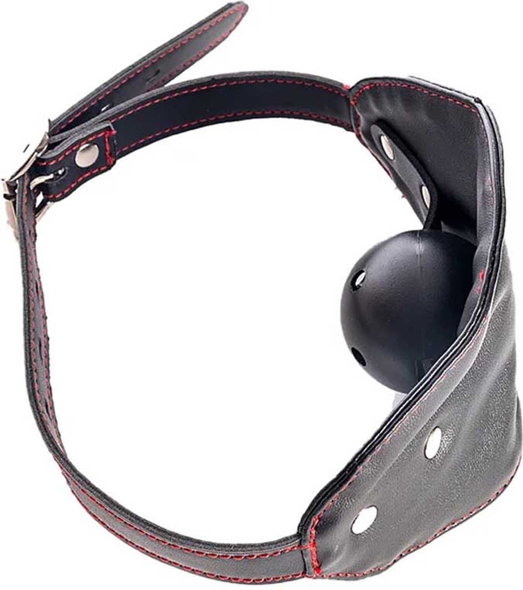 BDSM Mondgag Deluxe - Verstelbaar - Leather Look - Bal Mond Gag — afbeelding 1