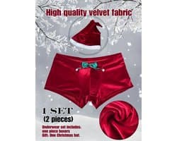 kerstlingerie boxer heren sexy bel string fluweel goedkoop floers sexy erotisch kostuum heren christmas muts