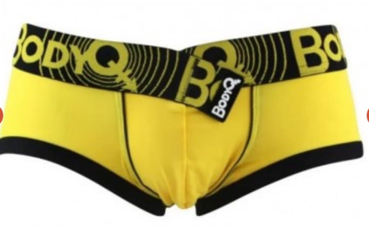 BodyQ Sexy Heren Boxershort – Geel & Zwart – Erotische Herenlingerie – Maat L — afbeelding 1