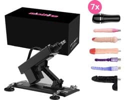 Eden Sex Machine - Pakket met 7 Opzetstukken - Bevat Dildo’s en een Pocket pussy - Neukmachine voor Man en Vrouw - Fucking machine – Discreet Verzonden