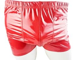BamBella ® - Boxer short Maat L/XL Datex Rood (Latex en stof SM kleding BDSM erotische heren kleding ondergoed lingerie onderbroek zwart