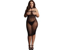 Shots - Le Désir Lingerie Jurkje met Hoge Hals - Plus Size black OSX