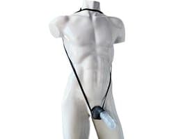 BamBella® - Erotische bondage lingerie voor mannen -zwart Kant Panty string voor heren sexy kleding voor koppels open kruis penis ring