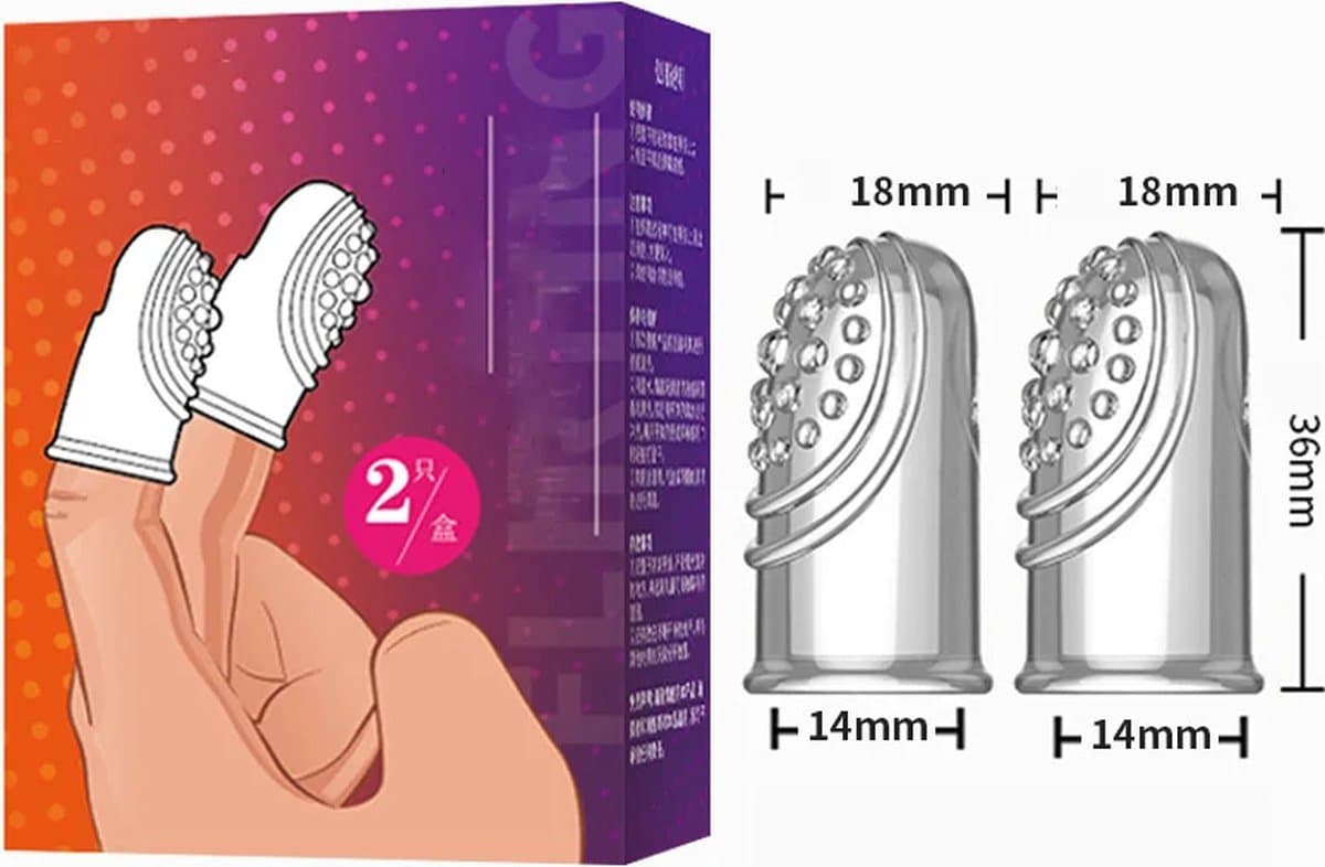 Vinger sleeve Siliconen 2-pack NR7 — afbeelding 1