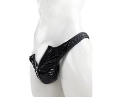 BamBella® - String Man - Maat L/XL - sexy Lingerie Heren -Open voorkant rits - Zwart mannen string