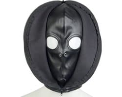 Banoch | Masker Close Up | zwart imitatie leer | Bondage