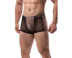 LekkerStout Luipaard Boxershort - Mesh - Bruin - Sexy Herenlingerie | M | ( LS271 )