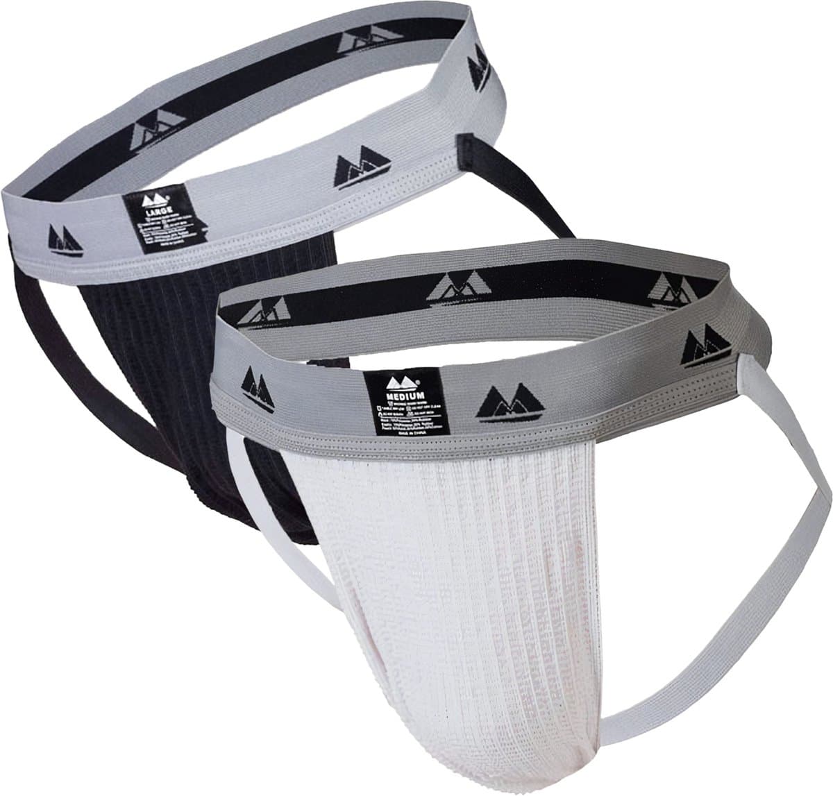 MM Sports Original Edition Swimmer/Jogger Jockstrap 2 inch Multipack 1x Black + 1x White - MAAT XXL - Heren Ondergoed - Jockstrap voor Man - Mannen Jock — afbeelding 1