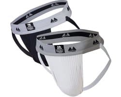 MM Sports Original Edition Swimmer/Jogger Jockstrap 2 inch Multipack 1x Black + 1x White - MAAT M - Heren Ondergoed - Jockstrap voor Man - Mannen Jock