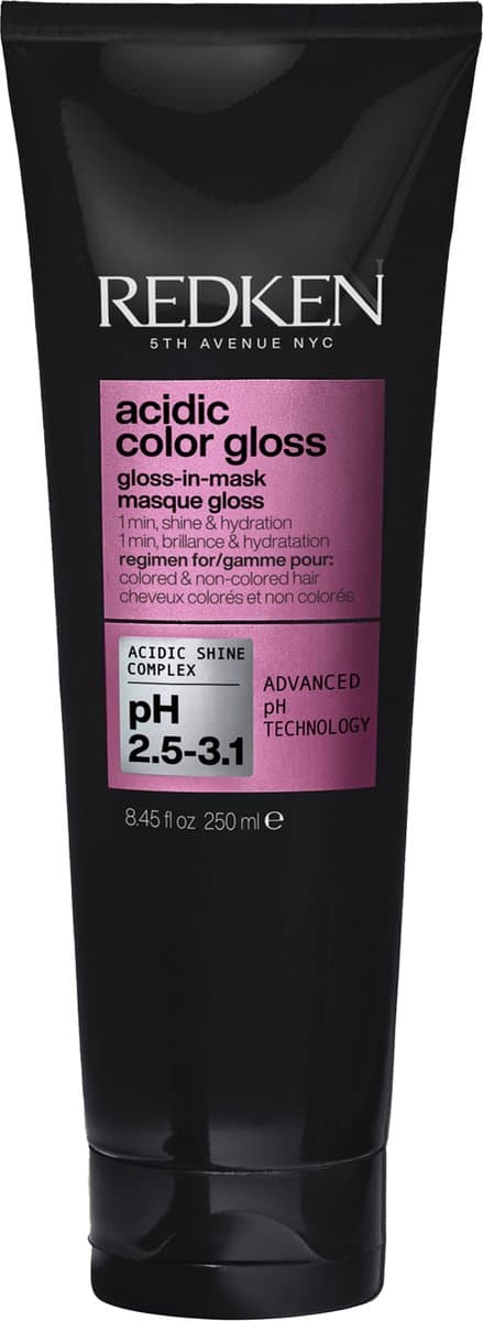 Redken - Acidic Color Gloss 1-Min Gloss-in-Mask - Voor gekleurd haar - Intense glans en hydratatie - 250ML — afbeelding 1