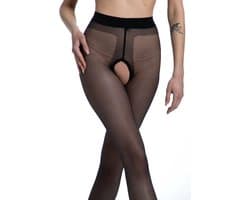 Panty open kruis - 20 Denier - Kleur: Zwart - Maat: S/M - Model: Gloss - Merk: Amour