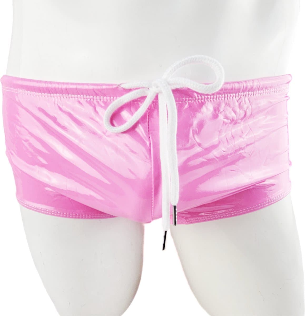 BamBella ® - Boxer short Maat L/XL Datex roze (Latex en stof SM kleding BDSM erotische heren kleding ondergoed lingerie onderbroek zwart — afbeelding 1