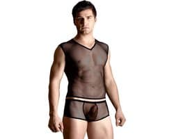 SoftLine Collection visnet heren set: shirt en slip zwart M/L