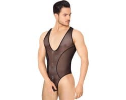 Softline- heren visnet body- zwart XL