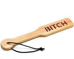 Rimba Bondage Play - Houten Spanking Paddle met Tekst 'Bitch'