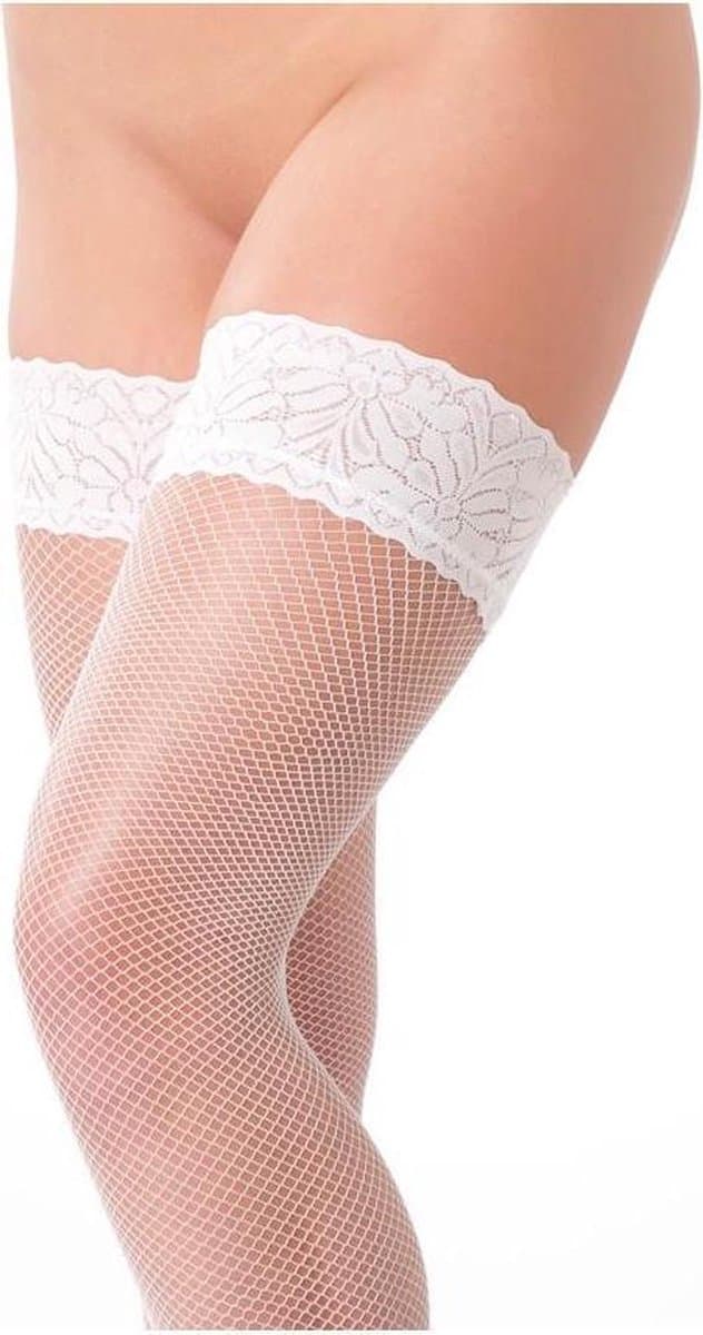 Amorable Hold-up Visnet Kousen - Wit - One Size — afbeelding 1